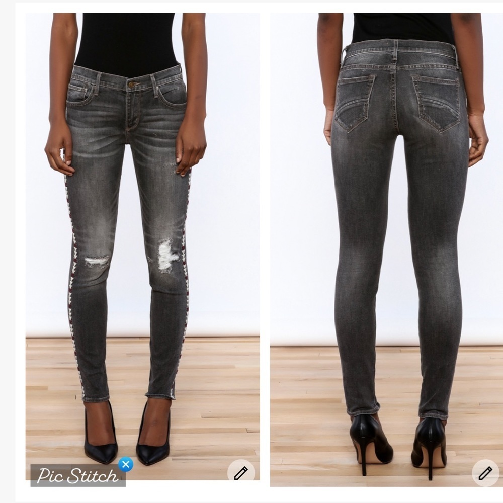 Driftwood Marilyn Embroidered Washed Black Jeans